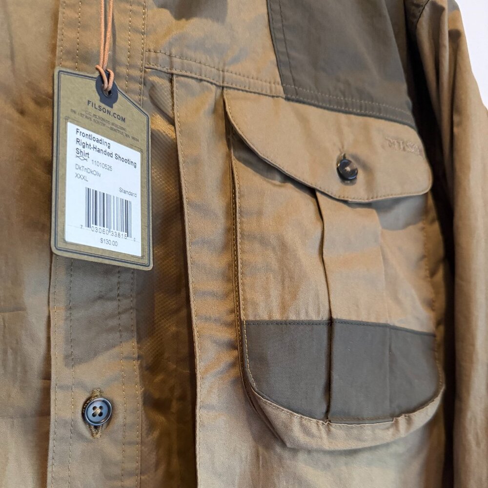 Filson Frontloading Right-Handed Shooting Shirt. New, never worn.